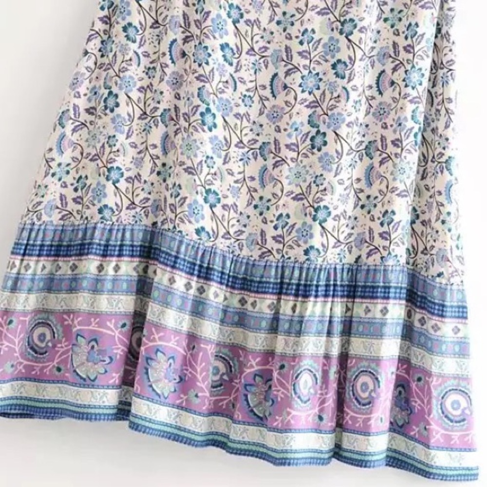 RESTOCKING🎉Western Chic Boho Floral Sun Dress - Picture 4 of 12